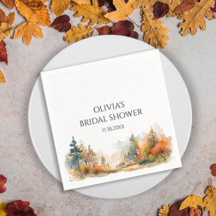 Rustic Woodland Autumn Forest Bridal shower Napkins