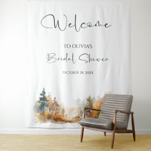 Rustic Woodland Autumn Forest Bridal shower Tapestry