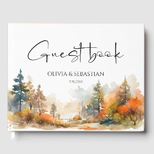 Rustic Woodland Autumn Forest Wedding Guest Book
