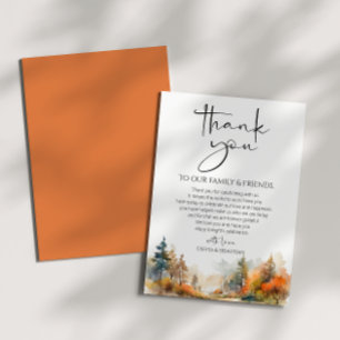 Rustic Woodland Autumn Forest Wedding Thank You Card