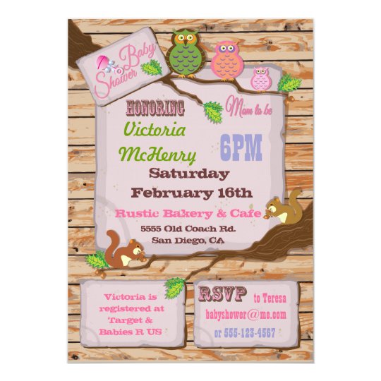 Rustic Woodland Baby Shower Invitations 6