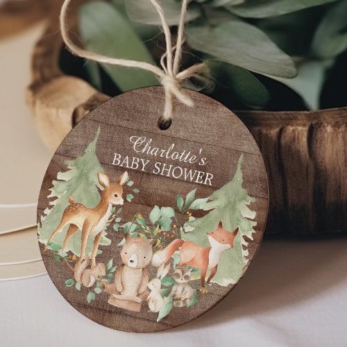 Rustic Woodland Baby Shower Favor Gift Tag