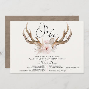 Rustic Woodland Baby Shower Invitation – Watercolo