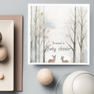 Rustic woodland baby shower napkins