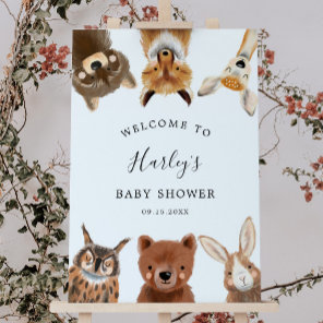 Rustic Woodland Baby Shower Welcome Sign