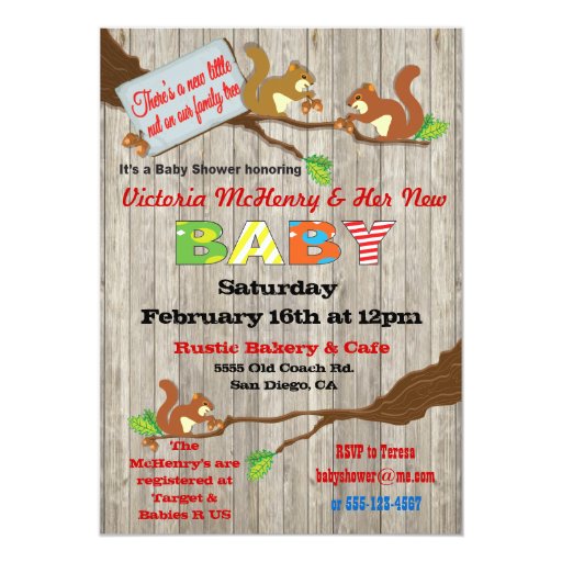 Rustic Woodland Baby Shower Invitations 9