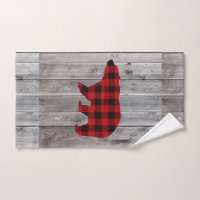 Red Black Lumberjack Buffalo Plaid Pattern Bath Towel Set, Zazzle