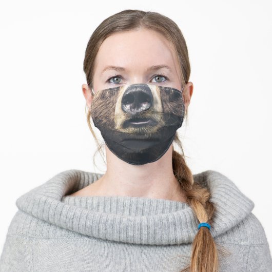 rustic woodland bear adult cloth face mask (Worn)