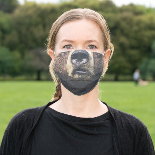 rustic woodland bear adult cloth face mask (Outside)