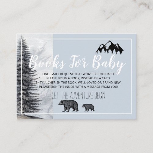 Rustic Woodland Bears Baby Shower By Mail Enclosure Card