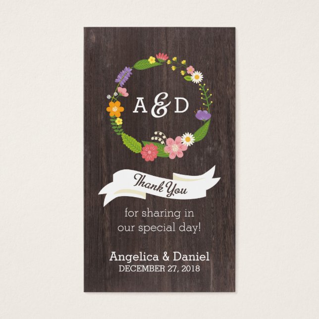 Rustic Woodland Bohemian Floral Wreath Wedding (Front)