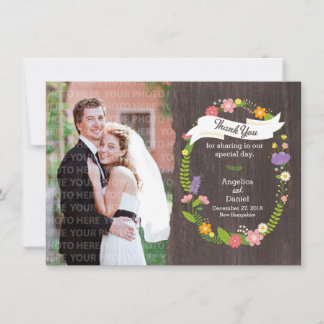 Rustic Woodland Bohemian Floral Wreath Wedding Invitation