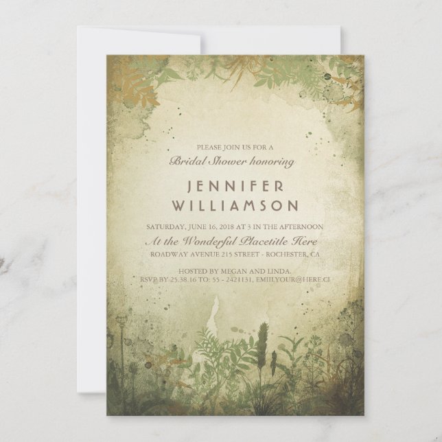Rustic Woodland Bridal Shower Invitation (Front)