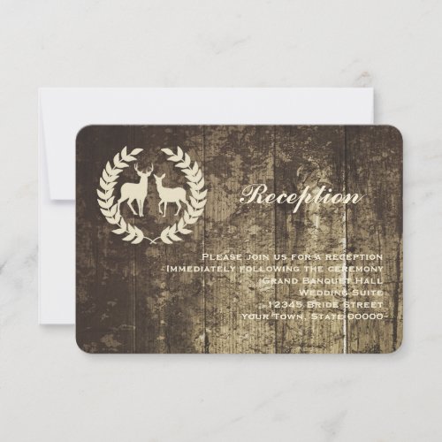 Rustic Woodland Buck and Deer Reception Info Card