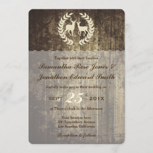 Rustic Woodland Buck and Deer Wedding Invite