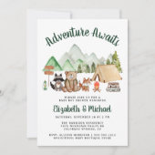 Rustic Woodland Camping Couples Baby Shower Invitation (Front)