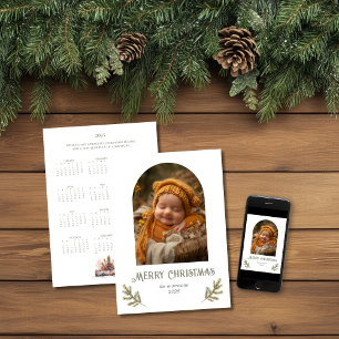 Rustic Woodland Christmas Calendar Holiday Card