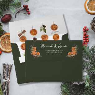 Rustic Woodland Christmas Return Address Envelope