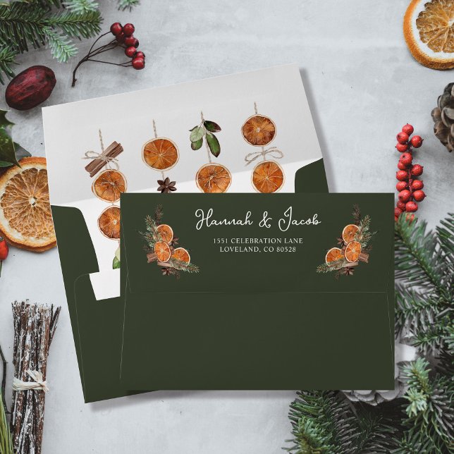 Rustic Woodland Christmas Return Address Envelope (Creator Uploaded)
