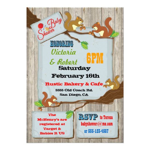 Rustic Woodland Baby Shower Invitations 10