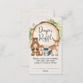 Rustic woodland cute animals diaper raffle cards (Front/Back)