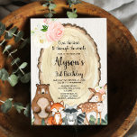 Rustic woodland cute animals girl birthday invitation<br><div class="desc">For more advanced customization of this design,  simply select the "Customize It" button above!</div>