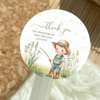 Rustic Woodland Cute Fishing Baby Shower Thank You