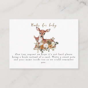 Rustic Woodland Deer baby shower books for baby Enclosure Card