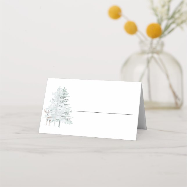 Rustic Woodland Deer Blank  Place Card (Front)