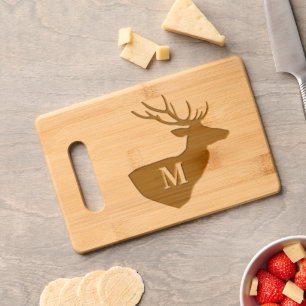 Rustic Woodland Deer Bust Engraved Cutting Board