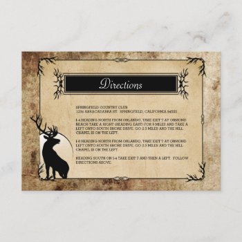 Rustic Woodland Deer Direction Enclosure Card by Trifecta_Designs at Zazzle