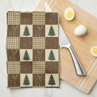 Rustic Woodland Deer Vintage Cabincore Forest Kitchen Towel