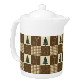 Rustic Woodland Deer Vintage Cabincore Forest Teapot