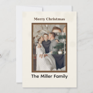 Rustic Woodland Family Christmas Photo Holiday Card