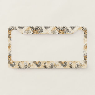 Rustic Woodland Fawn Pattern License Plate Frame