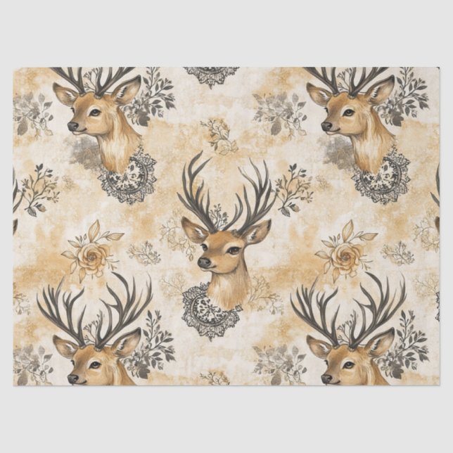 Rustic Woodland Fawn Pattern Tissue Paper (Front)