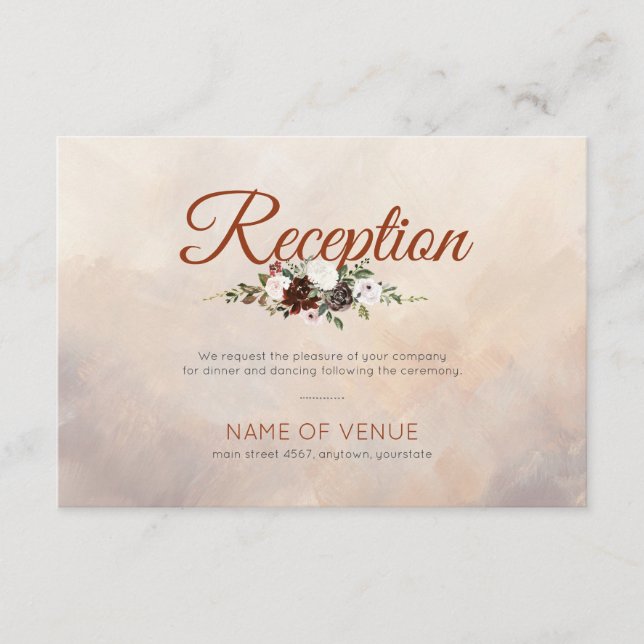 Rustic Woodland Feathers and Floral Bloom Enclosure Card (Front)