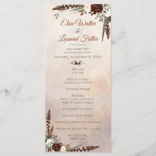 Rustic Woodland Feathers and Floral Bloom Program