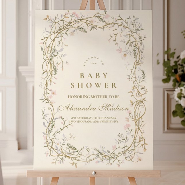 Rustic Woodland Fern Baby Shower Foam Board (Creator Uploaded)