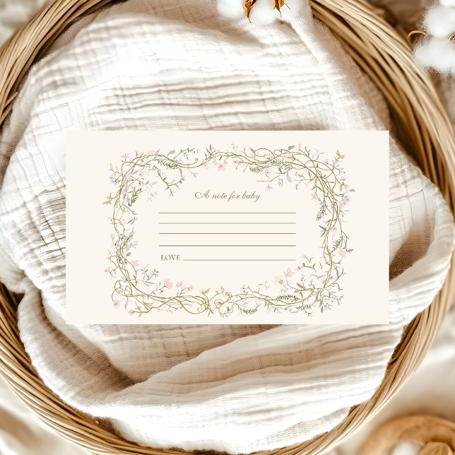 Rustic Woodland Fern Baby Shower Note for Baby Enclosure Card (Creator Uploaded)