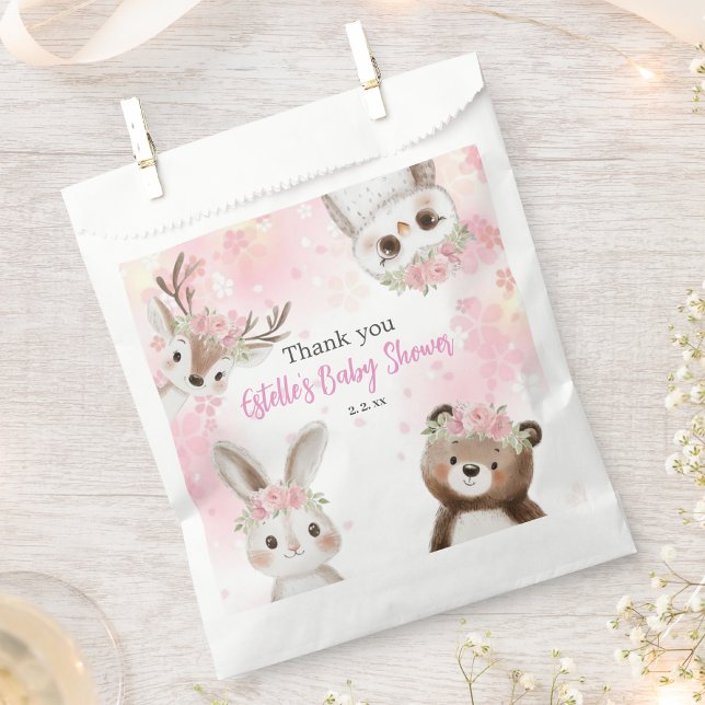 Rustic Woodland Floral Boho Baby Shower  Favor Bag (Creator Uploaded)