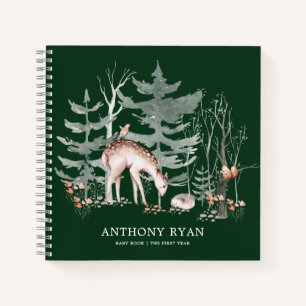 Rustic Woodland Forest Animals Baby First Year Not Notebook