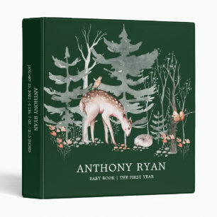 Rustic Woodland Forest Animals Baby Photo Album  3 Ring Binder