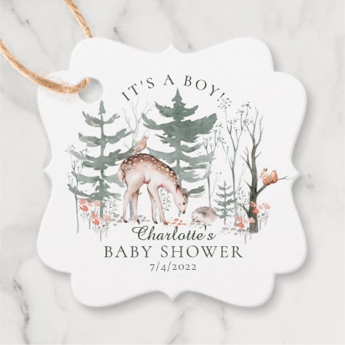 Rustic Woodland Forest Animals Baby Shower  Favor  Favor Tags