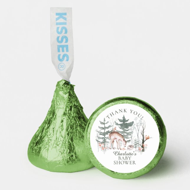Rustic Woodland Forest Animals Baby Shower Hershey®'s Kisses® (Front)