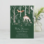 Rustic Woodland Forest Animals Baby Shower  Invita Invitation (Standing Front)