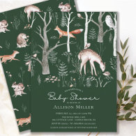 Rustic Woodland Forest Animals Baby Shower  Invita Invitation