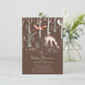 Rustic Woodland Forest Animals Baby Shower Invitat Invitation (Standing Front)