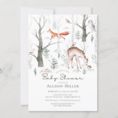 Rustic Woodland Forest Animals Baby Shower  Invitation (Front)