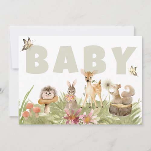 *~* Rustic Woodland Forest Animals Baby Shower Invitation